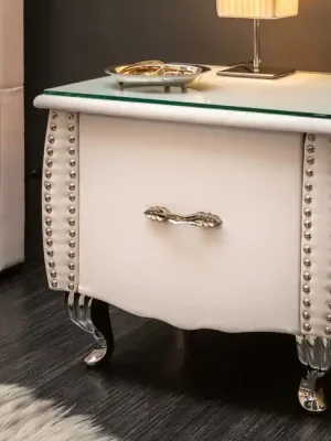 Speciální Cena Luxusní noční stolek Extravagance bílý 47cm