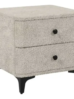 Dokud Zásoby Vydrží Čalouněný noční stolek Amina buklé greige 45cm