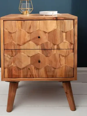 Moderní noční stolek z masivu Mystic Living Akácie 40cm Levný