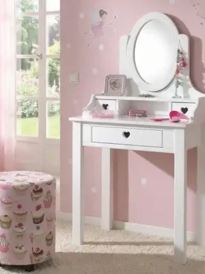 Dívčí toaletní stolek se zrcadlem Amori Bílý masiv 70 cm Vrácení Zdarma