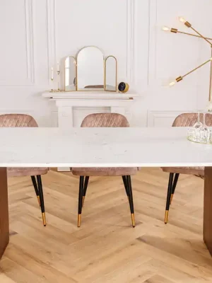 Cenová Bomba Luxusní jídelní stůl z masivu s mramorovou deskou Gatsby Mango 240cm