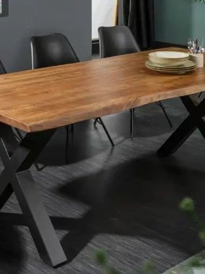 Luxusní jídelní stůl z masivu Mammut X Akácie honey 180cm 35mm Vrácení Zdarma