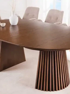 Kup Teď Roztahovací jídelní stůl z masivu a MDF Valhalla Wood Dub tmavý 120-160-200cm
