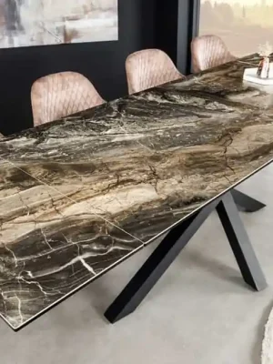 Poslední Šance Luxusní rozkládací keramický jídelní stůl Marvelous taupe 180-220-260cm
