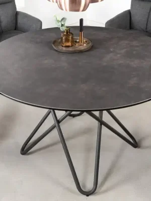 Nejlepší Volba Kulatý jídelní stůl Ellipse keramická deska antracit 120cm