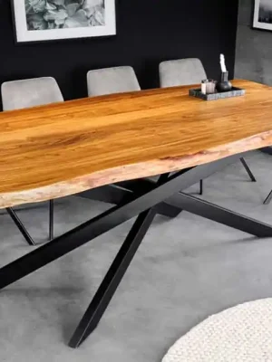 Luxusní jídelní stůl z masivu Mammut akácie 200cm 60mm Tovární Cena