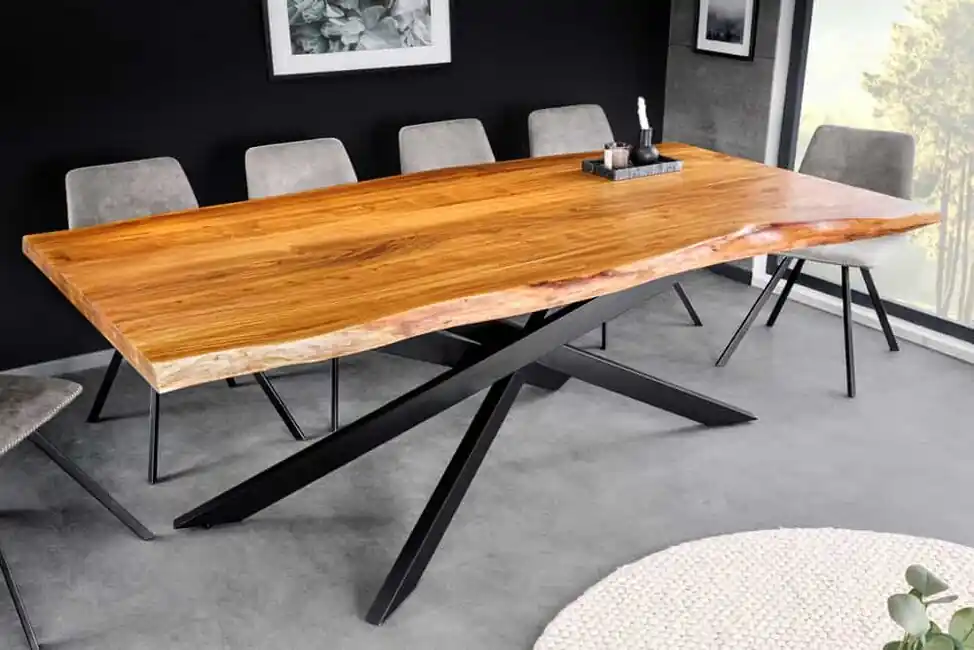 Luxusní jídelní stůl z masivu Mammut akácie 200cm 60mm Tovární Cena