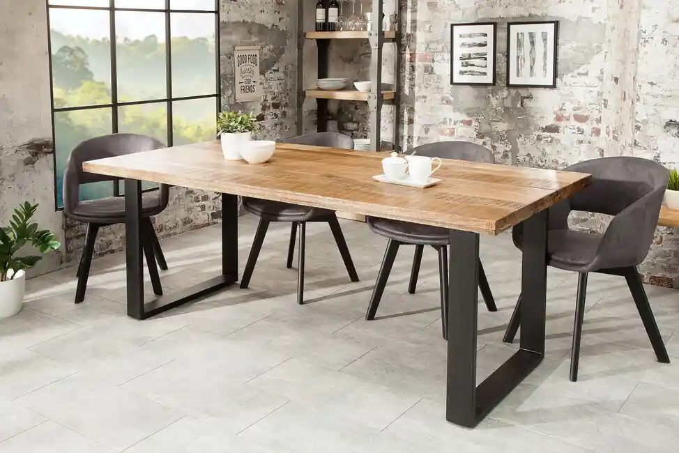 Designový jídelní stůl z masivu Iron Craft Mango 160cm 45mm Akce