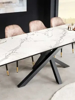 Nejlepší Cena Luxusní rozkládací keramický jídelní stůl Marvelous bílá 180-220-260cm