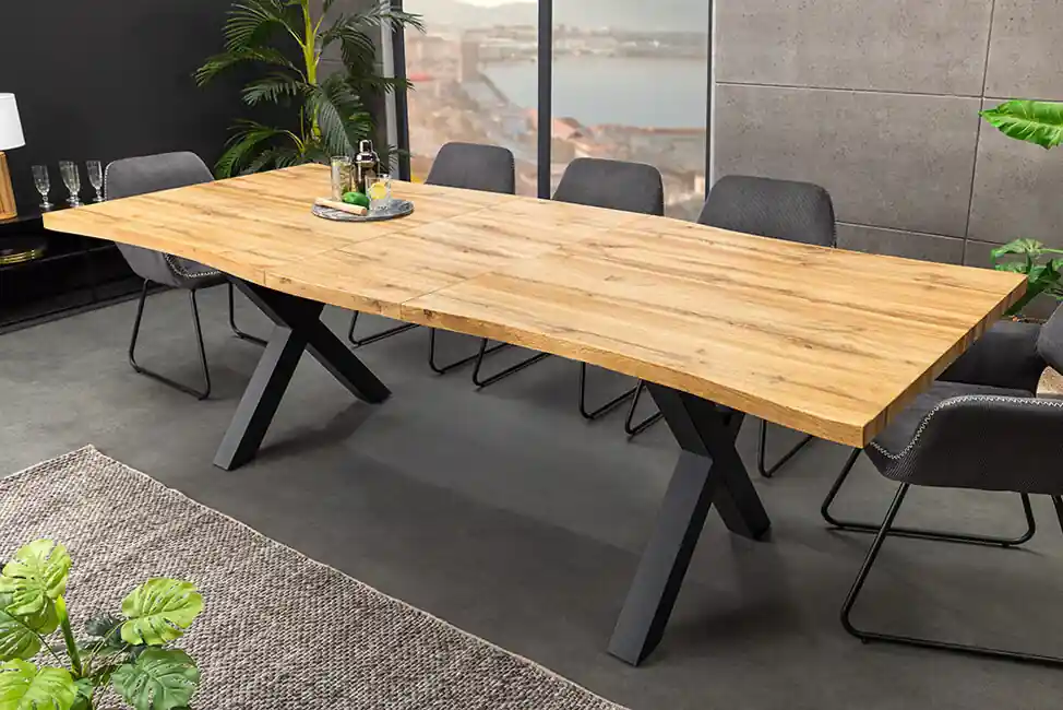 Vysoce Kvalitní Rozkládací jídelní stůl Aspen z MDF dubový vzhled 160-200cm