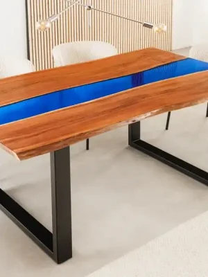 Ověřený Jídelní stůl Purus - akáciové dřevo a epoxid 160cm
