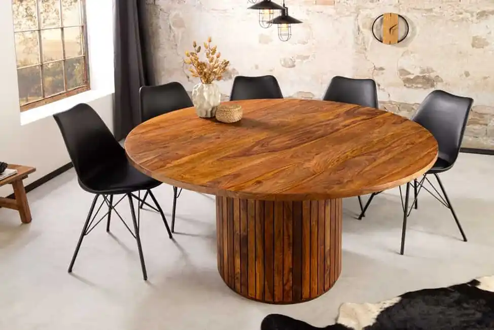 Koupit Online Kulatý jídelní stůl z masivu Sheesham Jaipur, 120 cm