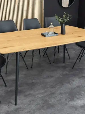 Jídelní stůl Oslo 120x80 cm – Divoký dub a černý kov Odeslání Ihned