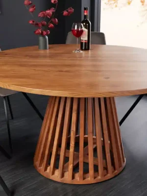 Kulatý jídelní stůl z masivu Jade Akácie 130cm Nízká Cena