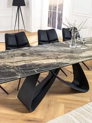 Rozkládací keramický jídelní stůl Infinity 180-220-260cm taupe mramor Výhodná Nabídka