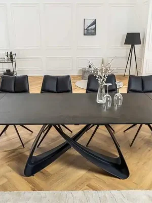 Rozkládací keramický jídelní stůl Infinity 180-220-260cm rezavý mramor Zlevněný