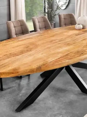 Nejprodávanější Oválný jídelní stůl z masivu Galaxie mango 240cm