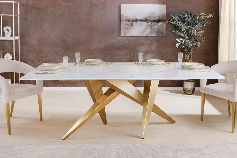 Luxusní jídelní stůl Bonaldo z odolné keramiky v mramorovém designu 200cm Poslední Šance