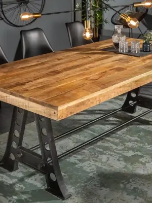 Moderní jídelní stůl z masivu Industrial Mango 200cm 90mm Nejlepší Cena
