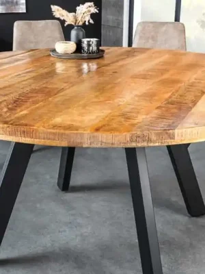 Kulatý jídelní stůl z masivu Iron Craft Mango 140cm Speciální Cena