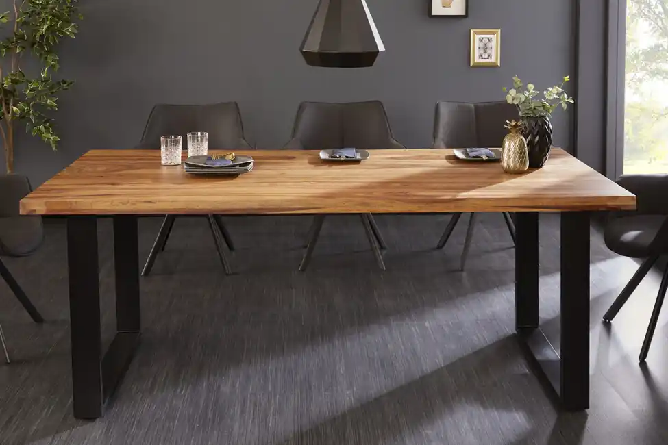 Designový jídelní stůl z masivu Iron Craft Sheesham 200cm 45mm Aktuální