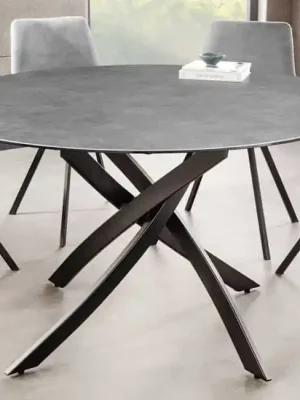 Kulatý keramický jídelní stůl Alpine antracit 120cm Top Prodej