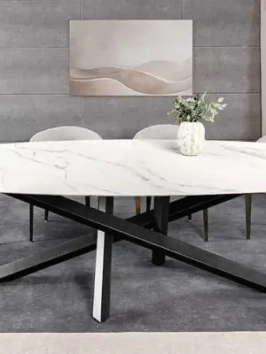 Velký stůl s keramickou deskou do jídelny Avezzano bílá 280cm Super Cena