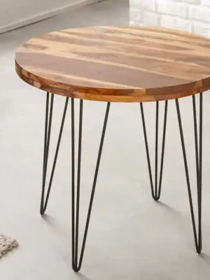 Designový kulatý kuchyňský stůl z masivu Makassar Sheesham 80cm Must-Have