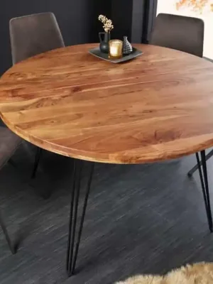 Kulatý jídelní stůl z masivu Galaxie Akácie 120cm Kup Teď