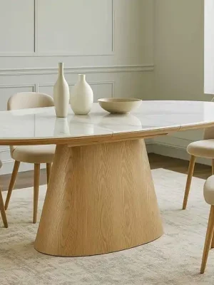 Keramický rozkládací stůl Ohio mramor dub 160-200cm Sezónní Sleva