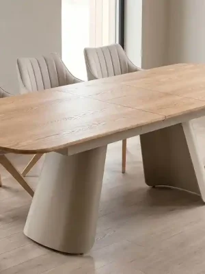 Super Cena Masivní rozkládací jídelní stůl Rovere dub a kašmír 200 – 240 cm