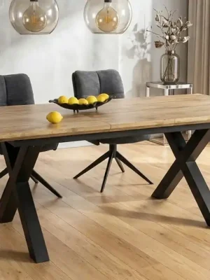 Pevný rozkládací jídelní stůl Titan 160-240 cm dekor dub Koupit Online