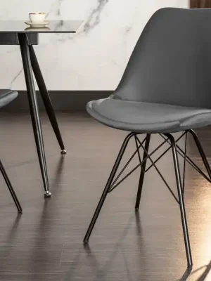 Nakupujte Hned Designová jídelní židle Scandinavia šedá samet