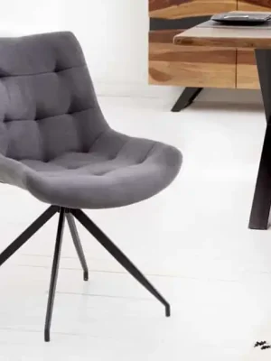 Designová židle Divani světle šedá mikrovlákno/umělá kůže Ihned K Objednání