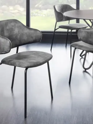Designová jídelní židle Blois šedá samet Akční Nabídka