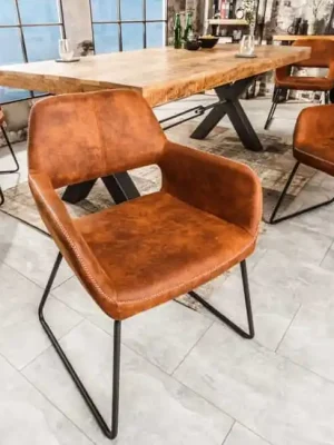 Moderní jídelní židle Bison mikrovlákno hnědá Bezpečná Platba