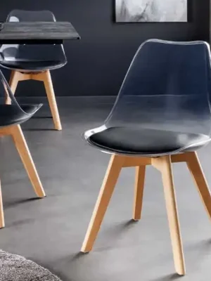 Nakupujte Hned Designová jídelní židle Scandinavia transparentní černá