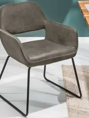 Moderní jídelní židle Bison mikrovlákno taupe Cenová Bomba