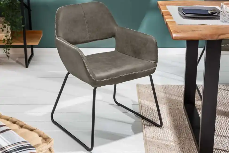 Moderní jídelní židle Bison mikrovlákno taupe Cenová Bomba