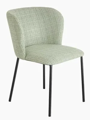 Designová jídelní židle Cholet zelená růžová károvaná bouclé Speciální Cena