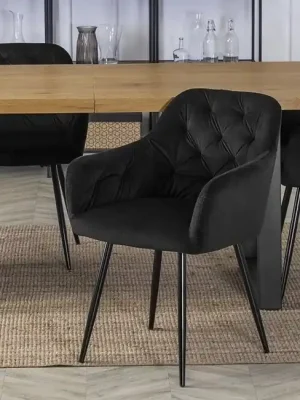 Super Cena Designová jídelní židle Ravenna černá velur