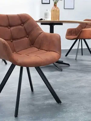 Designová jídelní židle Miramar mikrovlákno koňaková Víkendová Akce