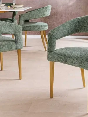 Poslední Šance Luxusní jídelní židle Lille zelená strukturovaná látka