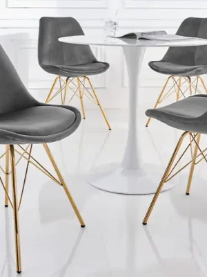 Cenově Výhodný Designová jídelní židle Scandinavia tmavě šedá samet