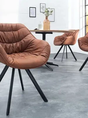 Omezená Nabídka Designová jídelní židle Miramar Style mikrovlákno hnědá
