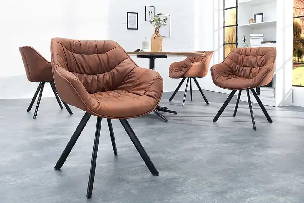 Omezená Nabídka Designová jídelní židle Miramar Style mikrovlákno hnědá