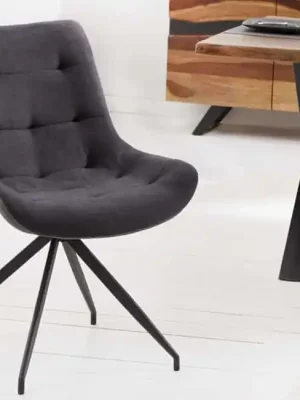 Designová židle Divani tmavě šedá mikrovlákno/umělá kůže Časově Omezené