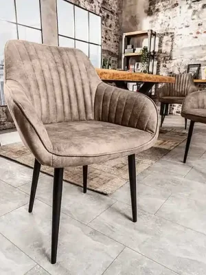 Odeslání Ihned Designová jídelní židle s područkami Turin vintage taupe mikrovlákno