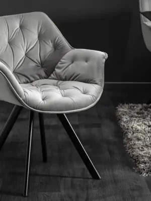 Novinka Designová jídelní židle Miramar Style samet šedá