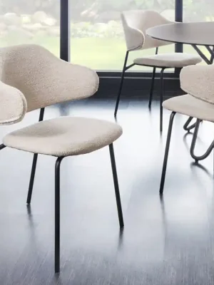 Designová jídelní židle Blois greige bouclé Expresní Doručení